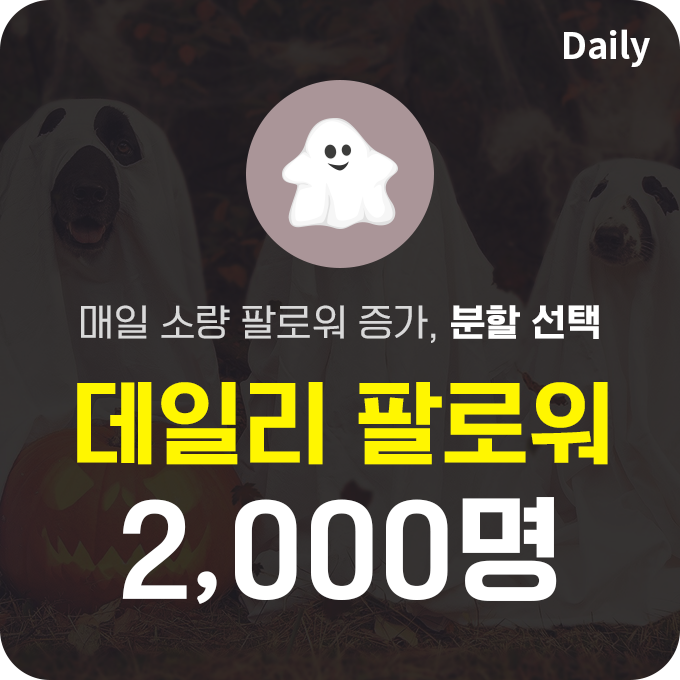 한국인 프로필 분할 팔로워 (유령) - 2,000명 | 데일리SNS