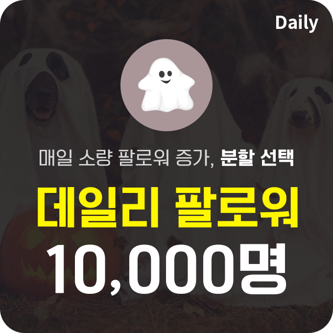 한국인 프로필 분할 인스타 팔로워 늘리기(유령) - 10,000명 구매